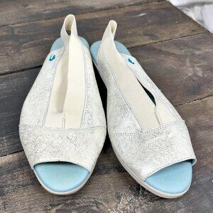 CLOUD Italian Leather Slingback Womens Sandals Size 42 Light Blue 11 - 11.5